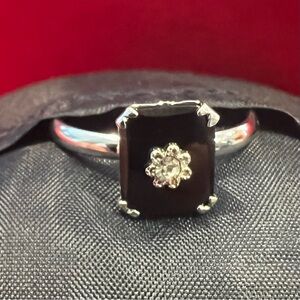 Elegant Silver and Black Ring